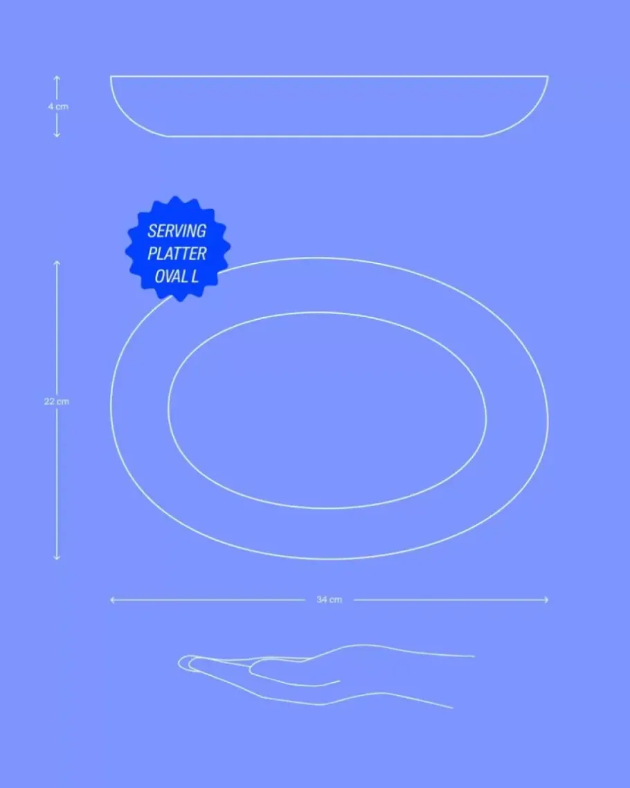 Motel a Miio Servierplatten^Areia Servierplatte Oval L Grau