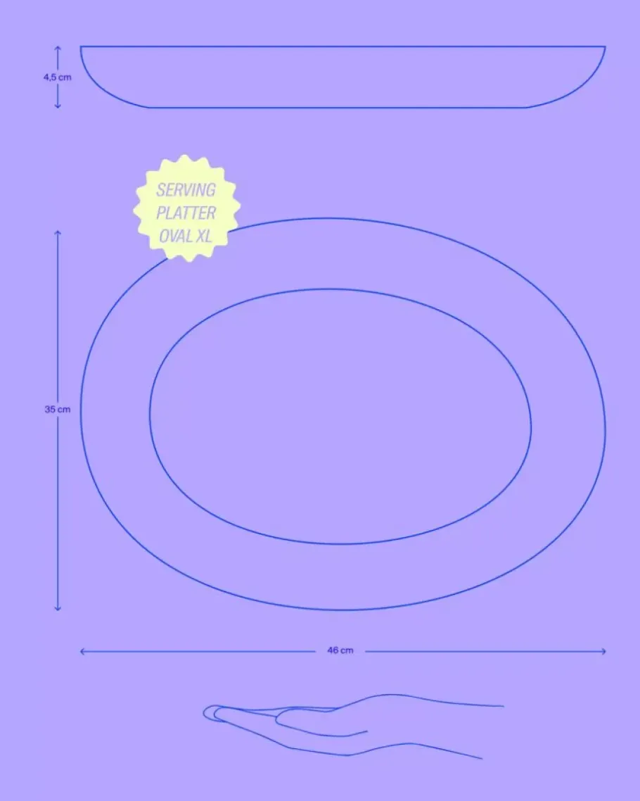 Motel a Miio Servierplatten^Areia Servierplatte Oval Xl Grau