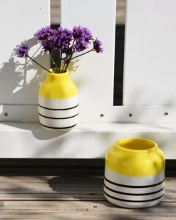 Motel a Miio Bebe^Bebe Vase Gelb Schwarz Gestreift