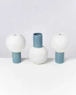 Motel a Miio Vasen^Bola Vase M Graublau Gesprenkelt