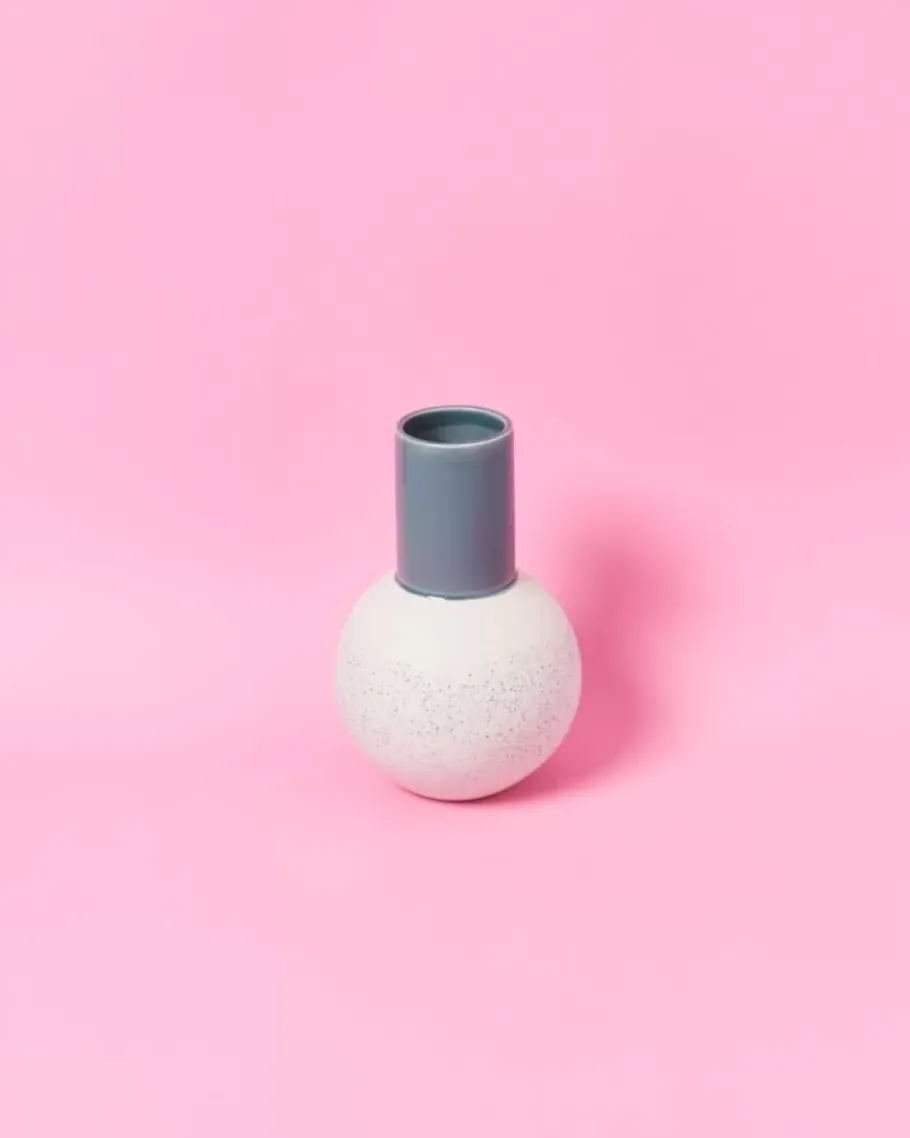 Motel a Miio Vasen^Bola Vase M Graublau Gesprenkelt