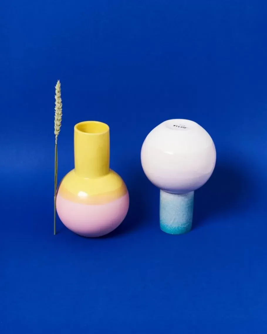 Motel a Miio Vasen^Bola Vase M Grun Rosa Gesprenkelt