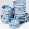 Motel a Miio Geschirr Sets^Cordoama Blau Gesprenkelt - 24 Teiliges Set