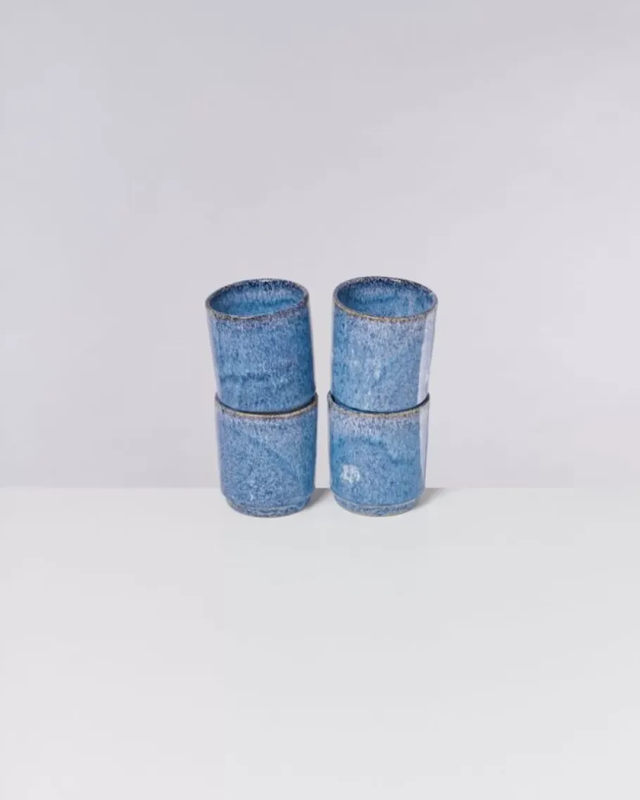 Motel a Miio Tassen & Becher^Cordoama 4Er Set Becher Gros Blau Gesprenkelt