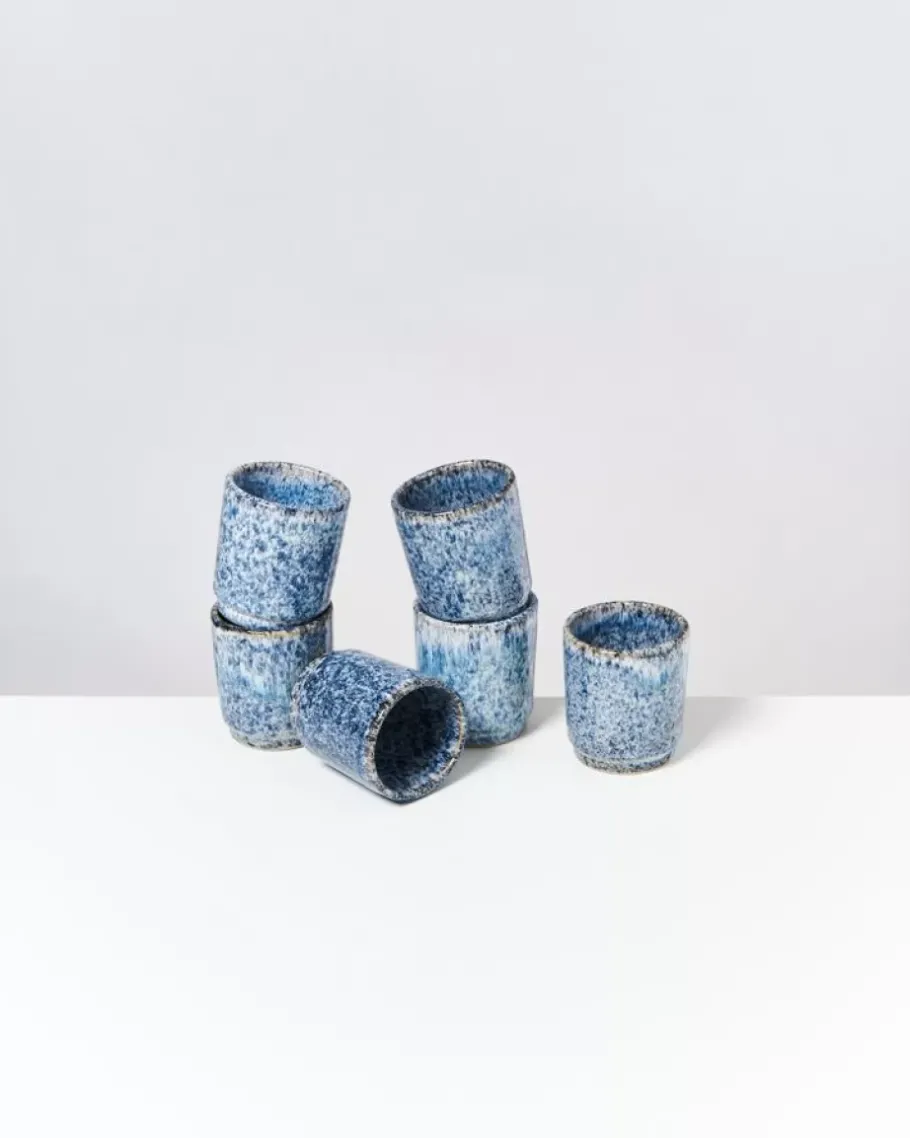 Motel a Miio Tassen & Becher^Cordoama 6Er Set Becher Klein Blau Gesprenkelt