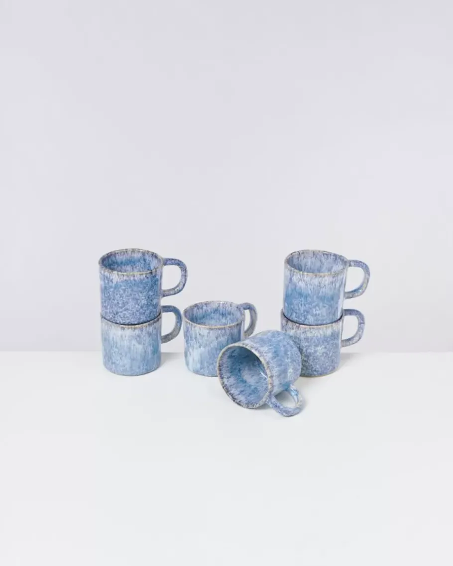 Motel a Miio 6 Teilige Sets^Cordoama 6Er Set Tasse Klein Blau Gesprenkelt