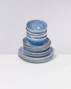 Motel a Miio 16 Teilige Sets^Cordoama Klassik Blau Gesprenkelt - 16 Teiliges Set