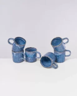 Motel a Miio Große Tassen^Cordoama Tasse Gros Blau Gesprenkelt