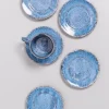 Motel a Miio Kleine Tassen^Cordoama Untertasse Blau Gesprenkelt