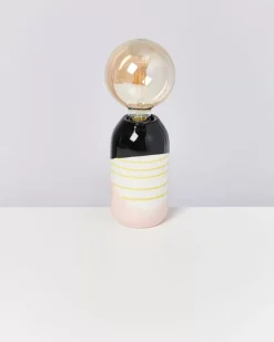 Motel a Miio Lampen^Farol Lampe Schwarz Rosa Gelb Gestreift