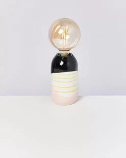 Motel a Miio Lampen^Farol Lampe Schwarz Rosa Gelb Gestreift