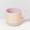Motel a Miio Tassen & Becher^Nodoa Tasse Rosa Gelb Gestreift
