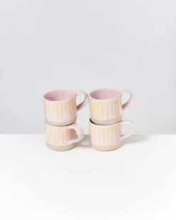 Motel a Miio Tassen & Becher^Nodoa Tasse Rosa Gelb Gestreift