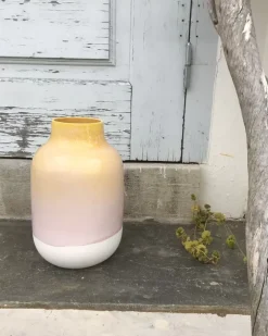 Motel a Miio Nuno L^Nuno Vase L Gelb Rosa Gesprenkelt