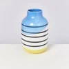 Motel a Miio Nuno L^Nuno Vase L Schwarz-Weis Gestreift Mit Blau